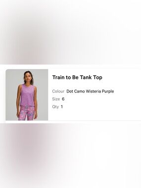 Lululemon Train to Be Tank Top - Dot Camo Wisteria